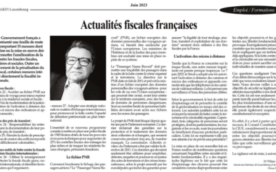 Actualités fiscales françaises